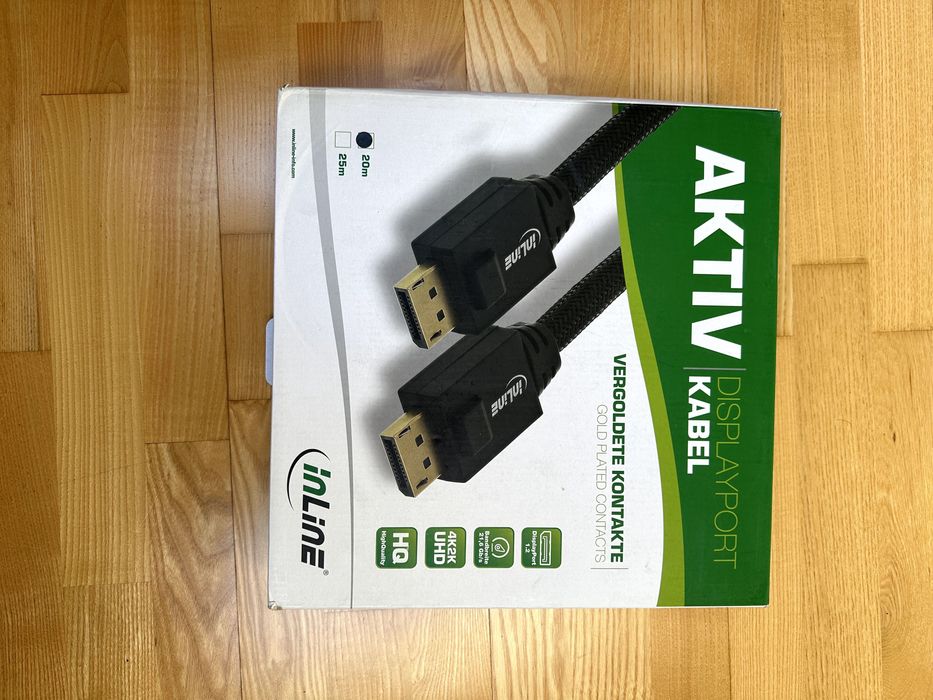 Inline Kabel DisplayPort 1.2 Aktywny 20m 4K 60Hz