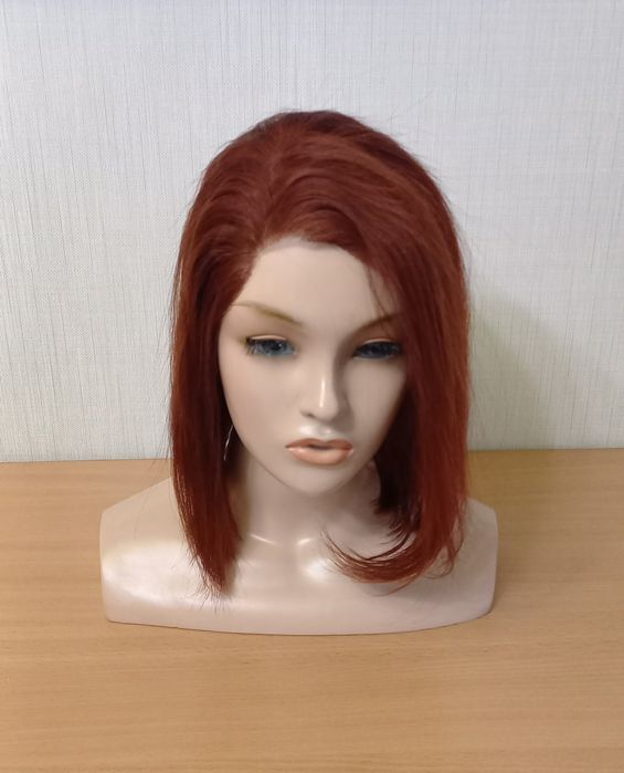 Парик  з натурального волосся колір стигла вишня