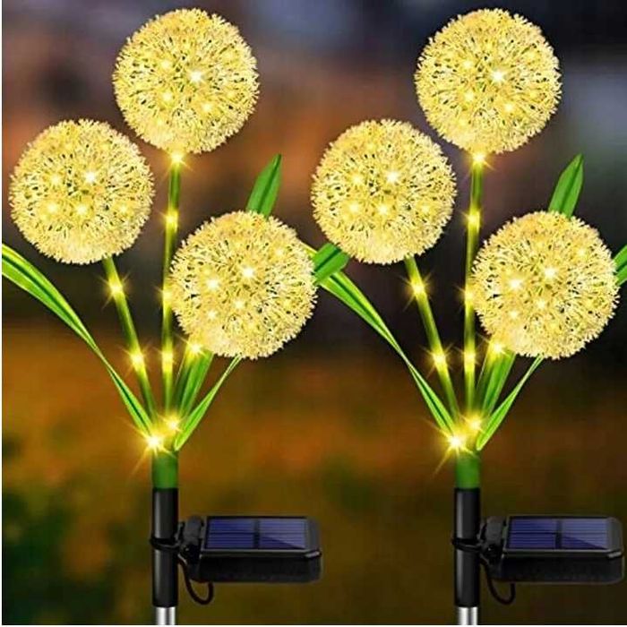 LAMPA Lampka Solarna LED Wbijana KWIAT CZOSNKU Ozdoba Do Ogrodu 2 szt.