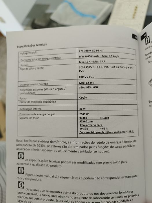 Fogão a gás com forno elétrico de 118 litros