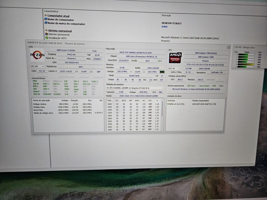 Desktop personalizado AM5 Ryzen 5 8500G