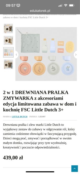Pralka kuchnia 2 w 1 little dutch