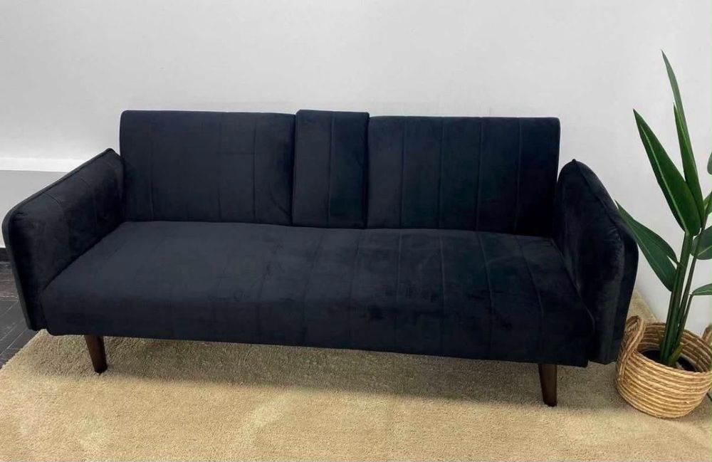 Sofa cama veludo preto