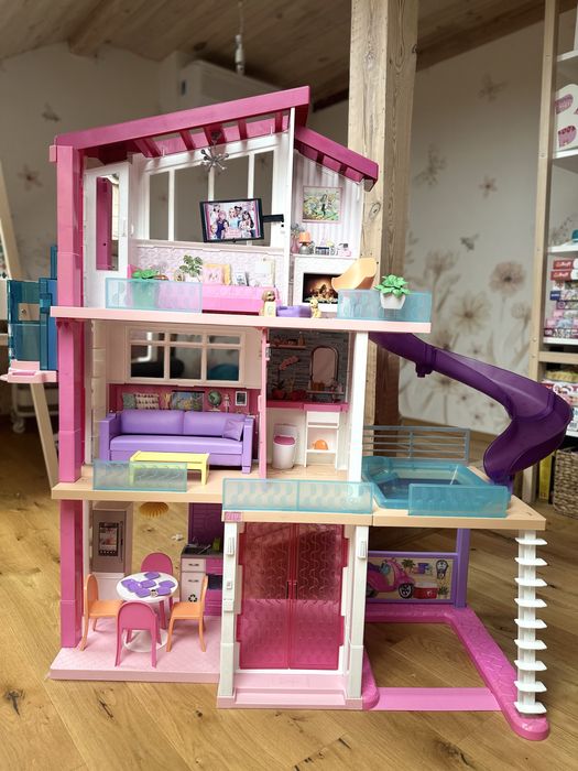 Dom barbie domek samochod karetka szafa helikopter motor rower zestaw