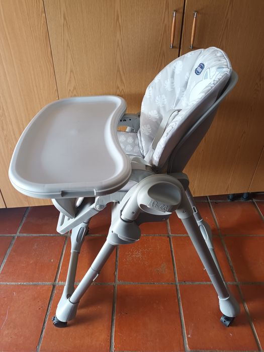 Cadeira de Refeição Alta CHICCO Polly Easy Nature (Cinzento - 4 Rodas)