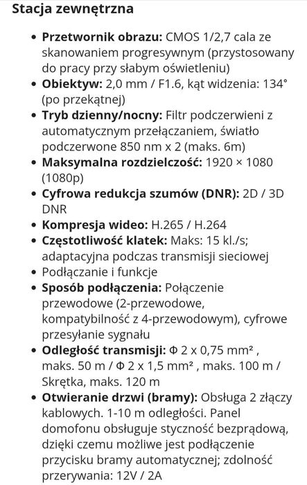 Videodomofon nowy
