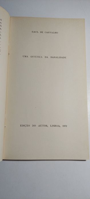 Uma Estética da Banalidade - Raul de Carvalho