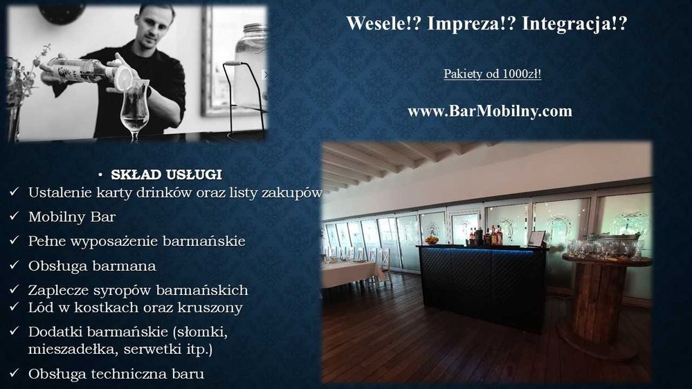Bar4Fun Bar mobilny, barman, Drink Bar na urodziny, wesele *FOTOBUDKA*