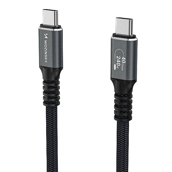 Kabel Wozinsky WPS-UY415S USB-C Thunderbolt 4/240W 1,5m 4K - czarny