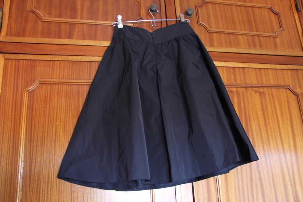 saia preta Mademoiselle R com laço - 34