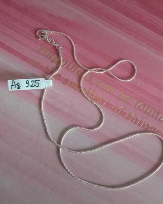 Nowy srebrny Łańcuszek srebro próby 925 żmijka wężyk długość 45 cm