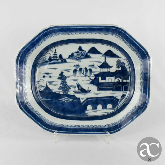 Travessa porcelana da China, decoração Cantão, Qianlong, séc. XVIII n2