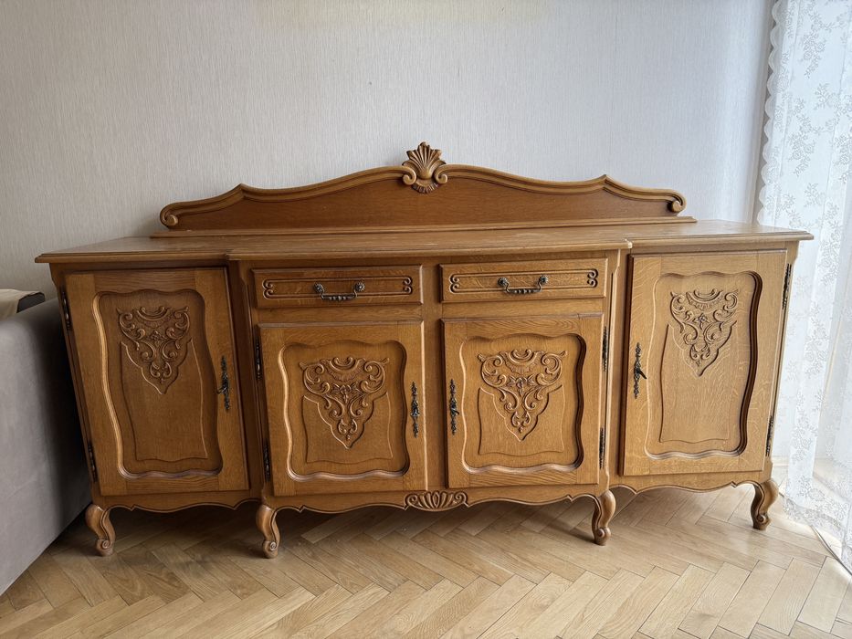 Komoda w stylu ludwikowskim drewniana dębowa vintage