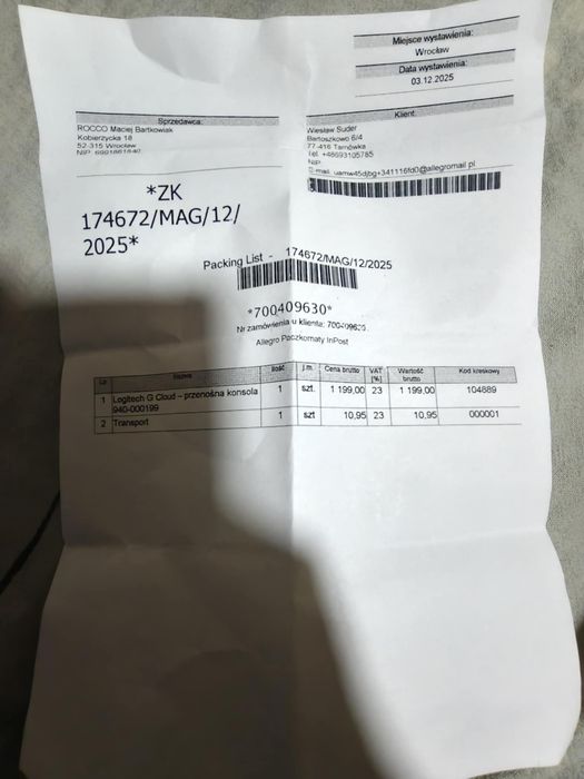 Konsola przenośna Logitech G-Cloud jak NOWA