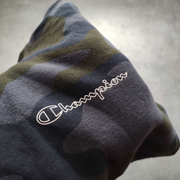 MĘSKA Bluza z Kapturem Hoodie Camo Moro Champion Logo Sportowa