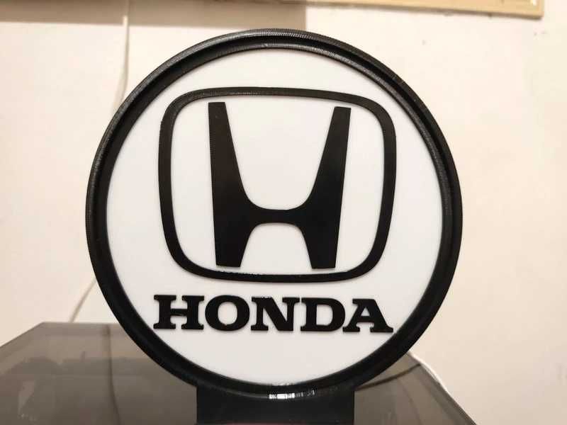 Lightbox luminaria decorativa Honda com caixa preta