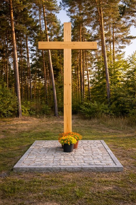 Krzyż pasyjny dębowy przydrożny drewniany