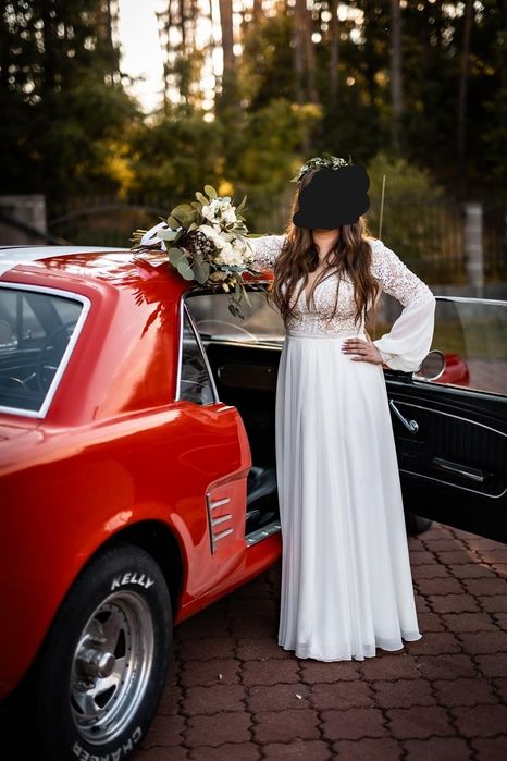 Suknia ślubna boho koronka muślin