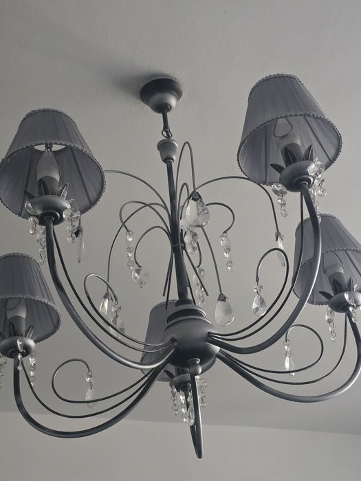 Żyrandol pięcioramienny glamour