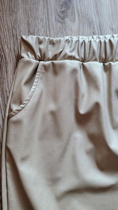 Złota nowa spódnica damska midi eko skóra L/XL