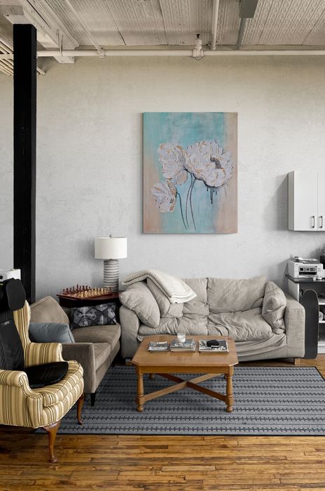 Obraz ręcznie malowany akrylami na płótnie Kwiaty 3d strukturalny