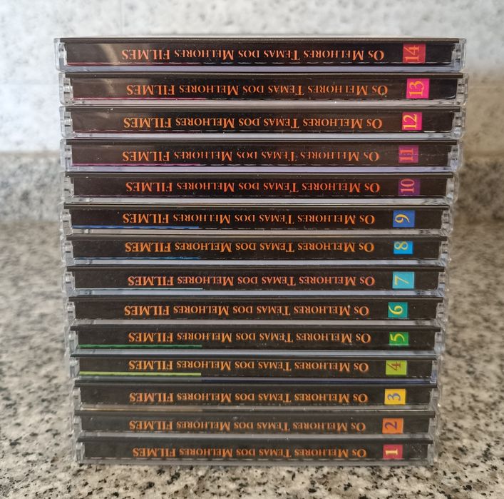 Coleção de 14 CDs de música dos melhores temas dos melhores filmes.
