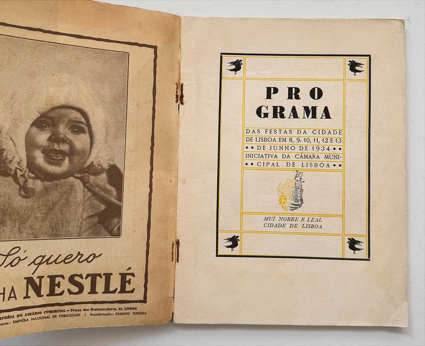 Programa das Festas da Cidade de Lisboa_1934. Raro!