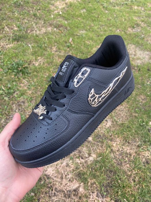Nike Air Force 1 Low Molten Metal Silver Black, найк Аір Форси , найк молтен чорні/білі