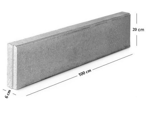 Obrzeże betonowe 6×20×100 cm – Grafit | Styrobud