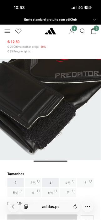Luvas Adidas Predador para 3anos