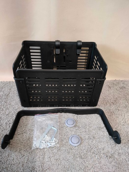 Składany kosz koszyk rowerowy czarny