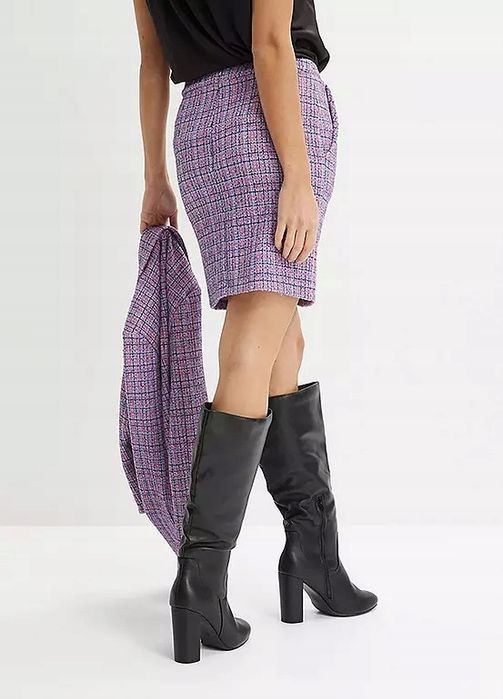 B.P.C spódnica mini z przędzy boucle ^52