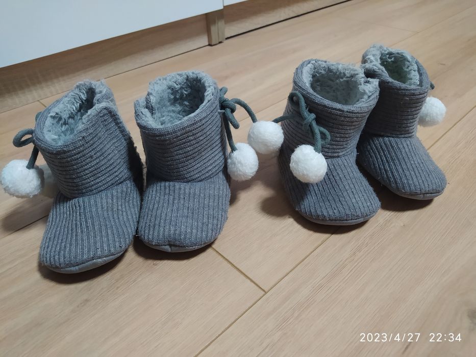 Buciki niechodki dla bliźniąt dł. wkładki 12,5