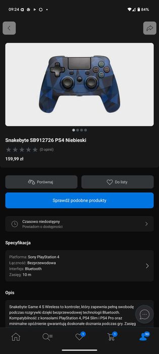 Pad do PlayStation 4 bezprzewodowy nowy komplet
