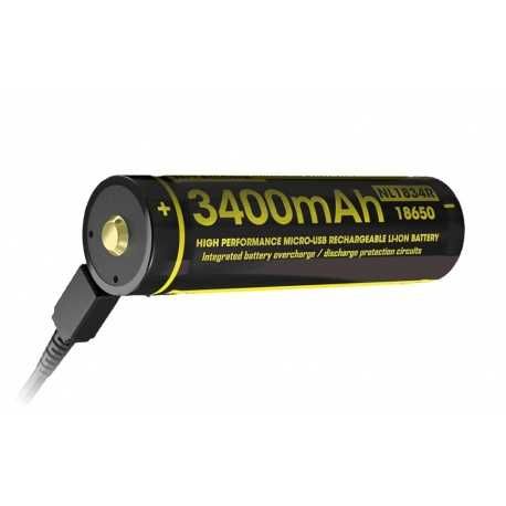 Akumulator Nitecore 18650 Micro USB NL1834R 3400mAh