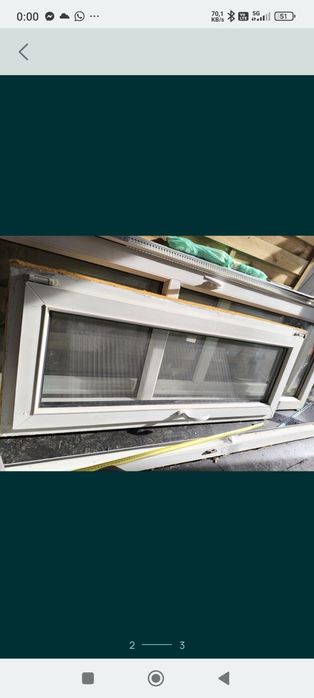 Okno PCV plastik plastikowe z ramą białe wymiary 56x144 z demontażu.
P