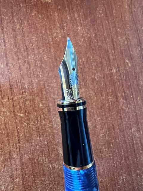 Conjunto canetas Vintage Parker Duofold Blue Marble (1990) – Ouro 18K / 750
