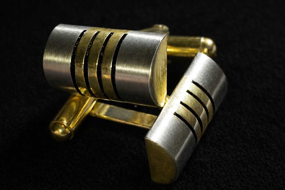 Чоловічі запонки • Золото + сталь