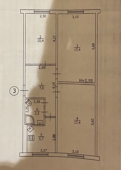 Продам 3-х комнатную квартиру в Чугуеве