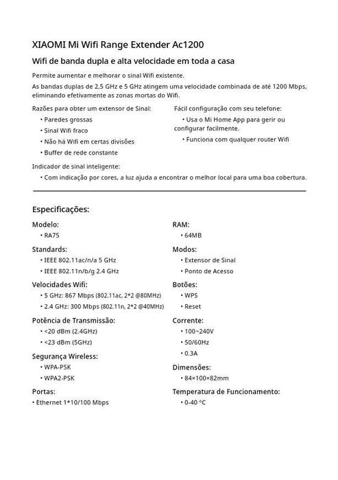 Mi Wifi Range Extender AC1200