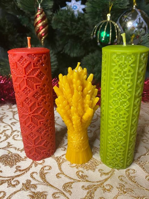 Свічки з натурального 100% воску ручної роботи без домішок