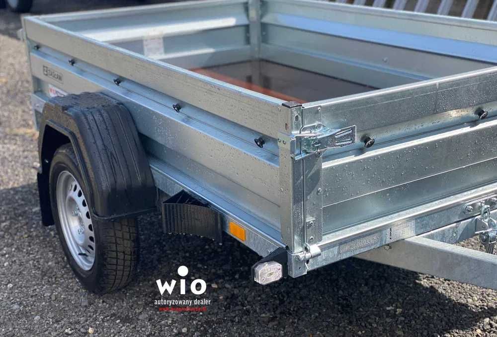 Przyczepka samochodowa WiO – DMC 250–750 kg, burta 40 cm, PRO Zip