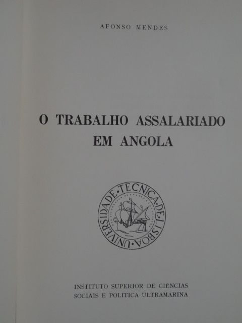 O Trabalho Assalariado em Angola de Afonso Mendes