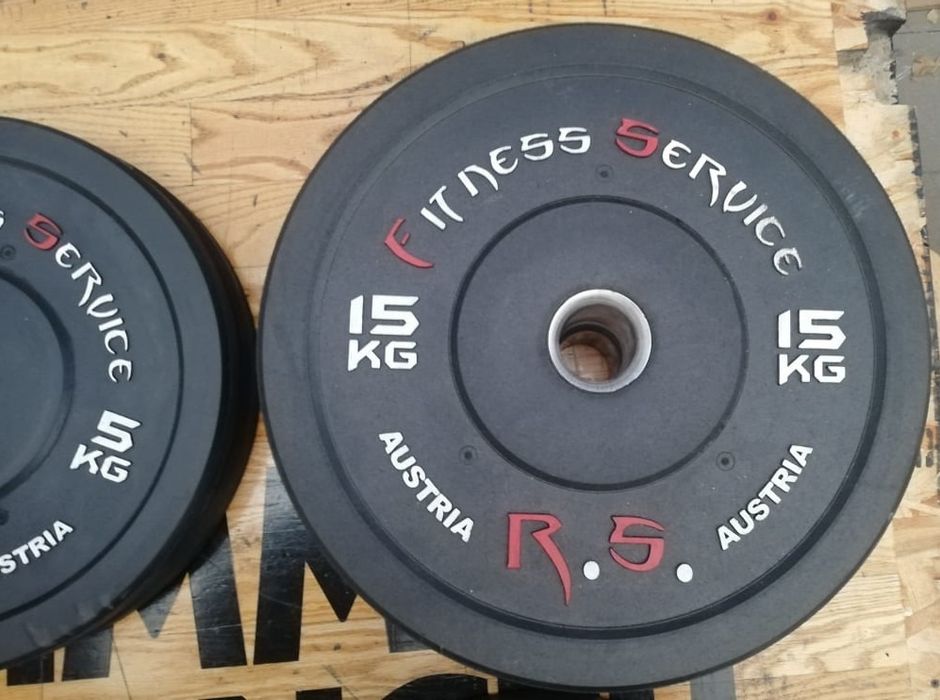 GRYF olimpijski 220cm + 100kg obciążenia gumowego fi 50mm/45cm bumper