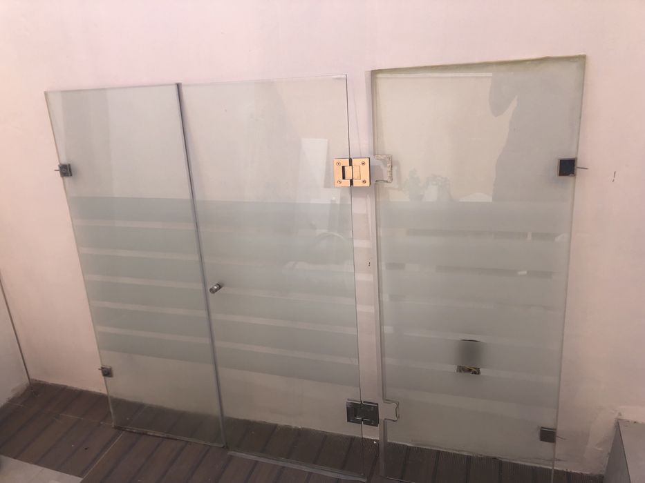 Resguardo de Banheira - Vidro Temperado + Inox Brilhante  -VENDA FLASH