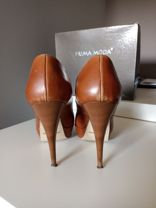 Szpilki Prima Moda 37 skóra camel