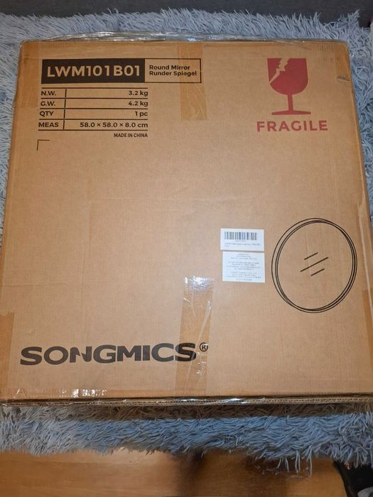 Lustro ścienne koło rama metal 50 x 50 mm