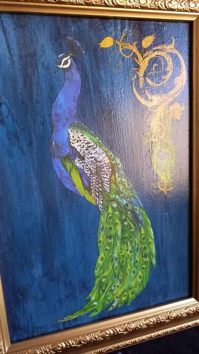 Quadro decorativo pavão