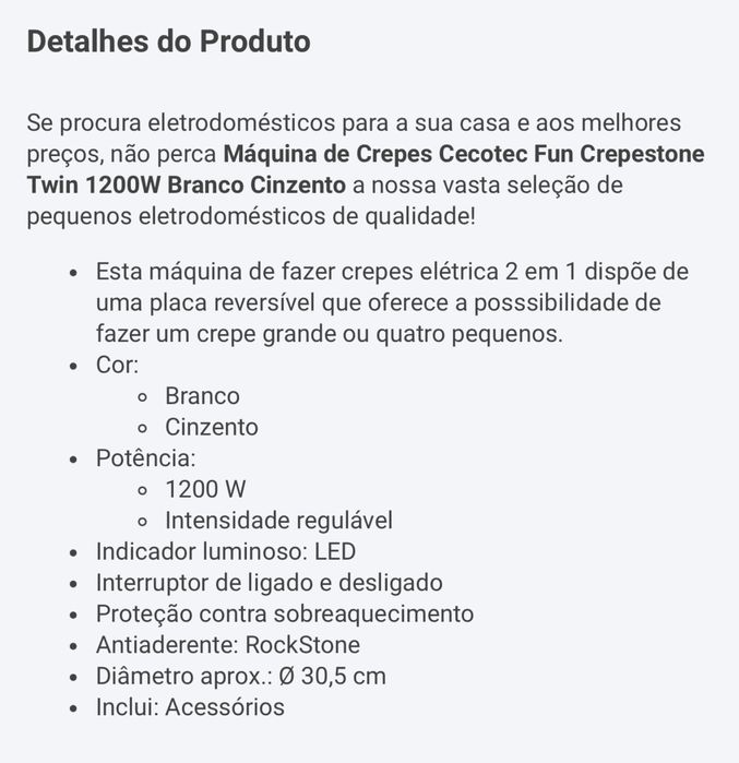 Maquina de panquecas e crepes (Cecotec)