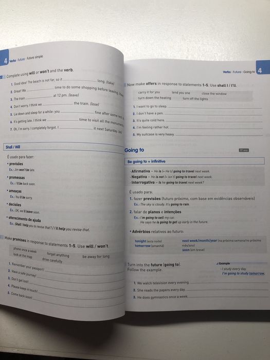 Livro de treino de inglês